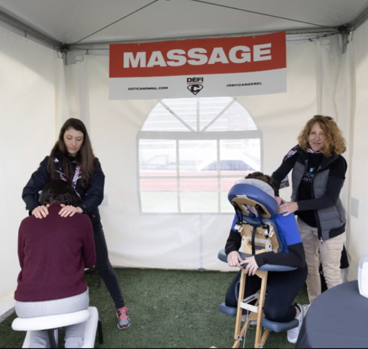 participation au défi canderel massage sur chaise cochez santé
